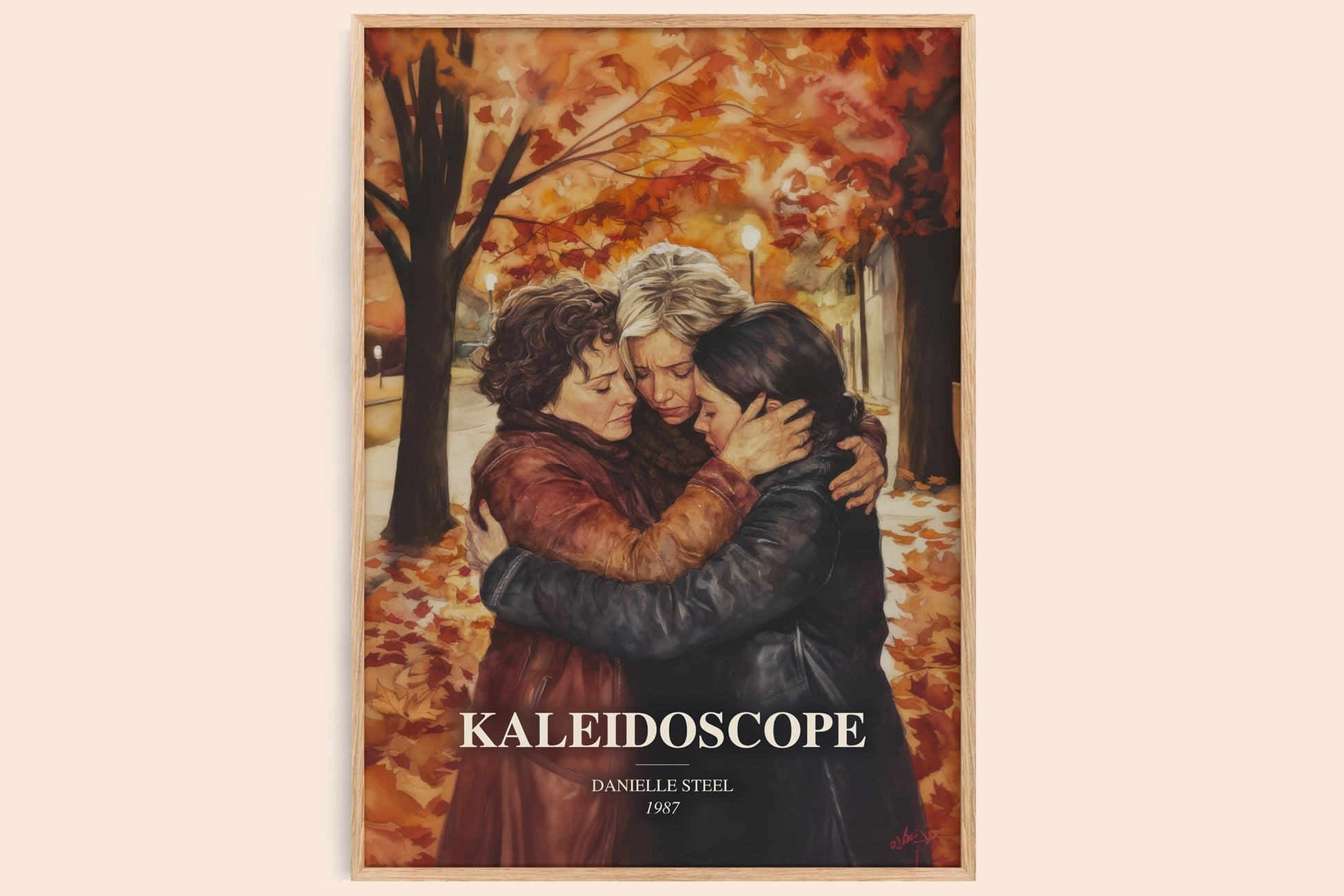Kaleidoscope watercolour book poster by Danielle Steel – framed literary art print
