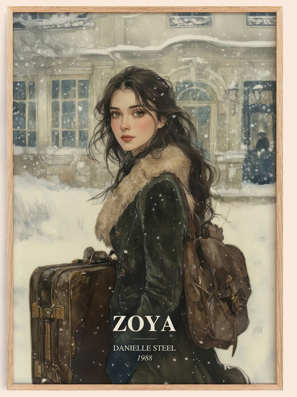 Zoya watercolour book poster by Danielle Steel – framed literary art print