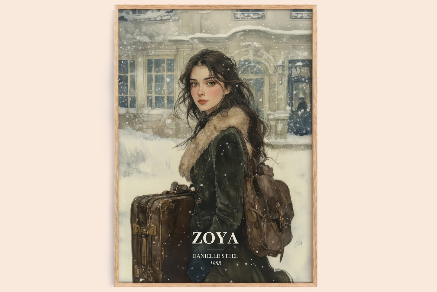 Zoya watercolour book poster by Danielle Steel – framed literary art print