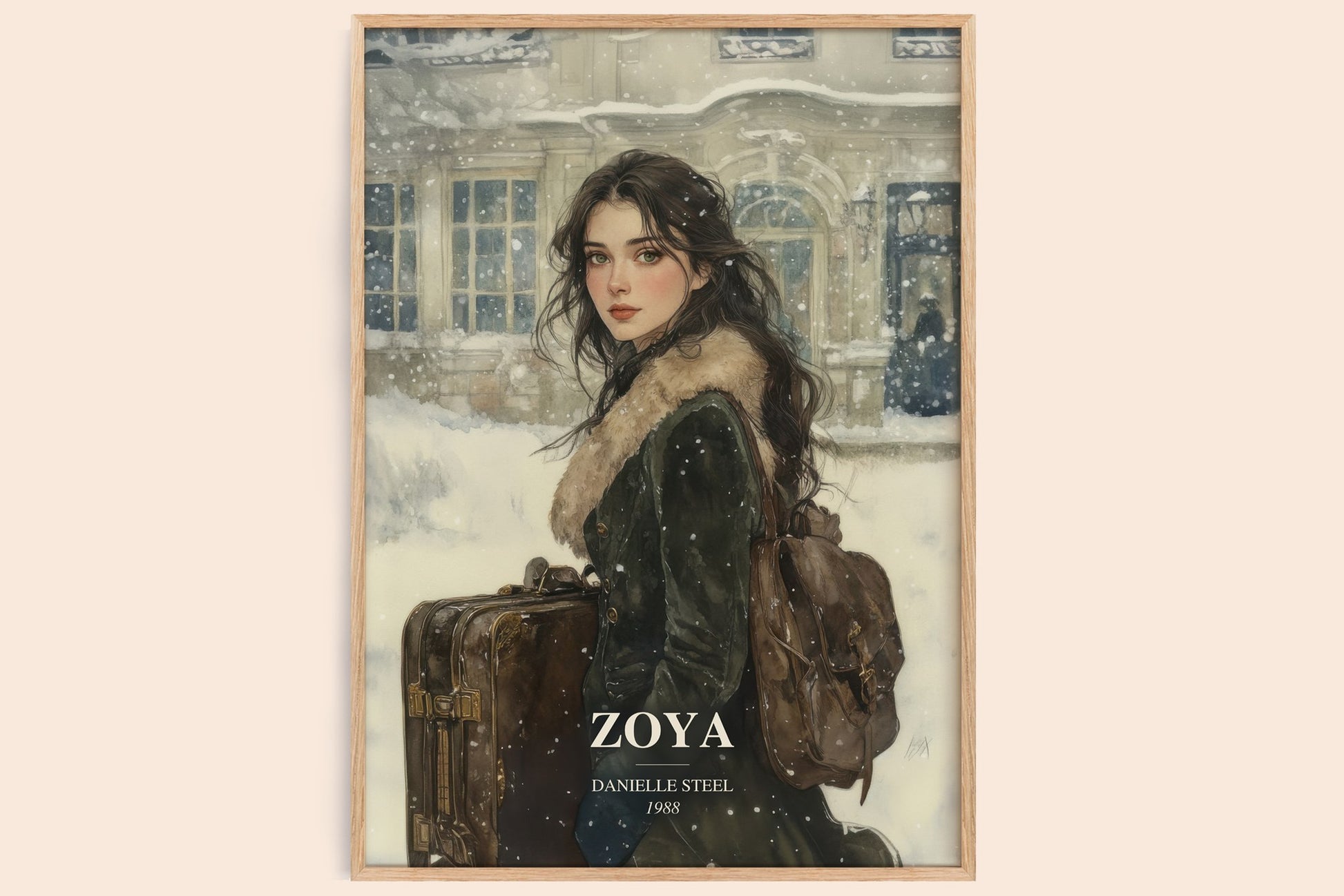 Zoya watercolour book poster by Danielle Steel – framed literary art print