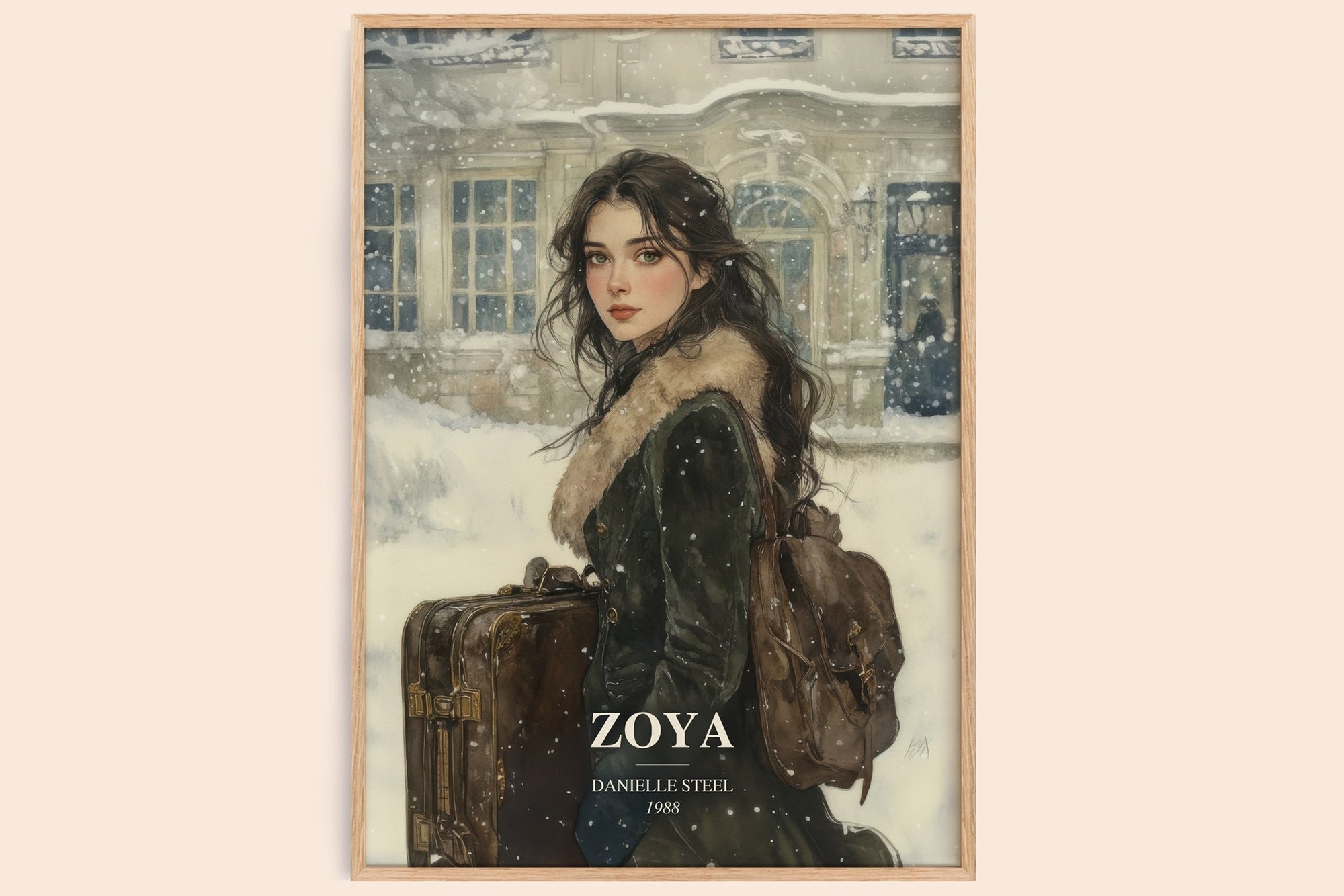 Zoya watercolour book poster by Danielle Steel – framed literary art print