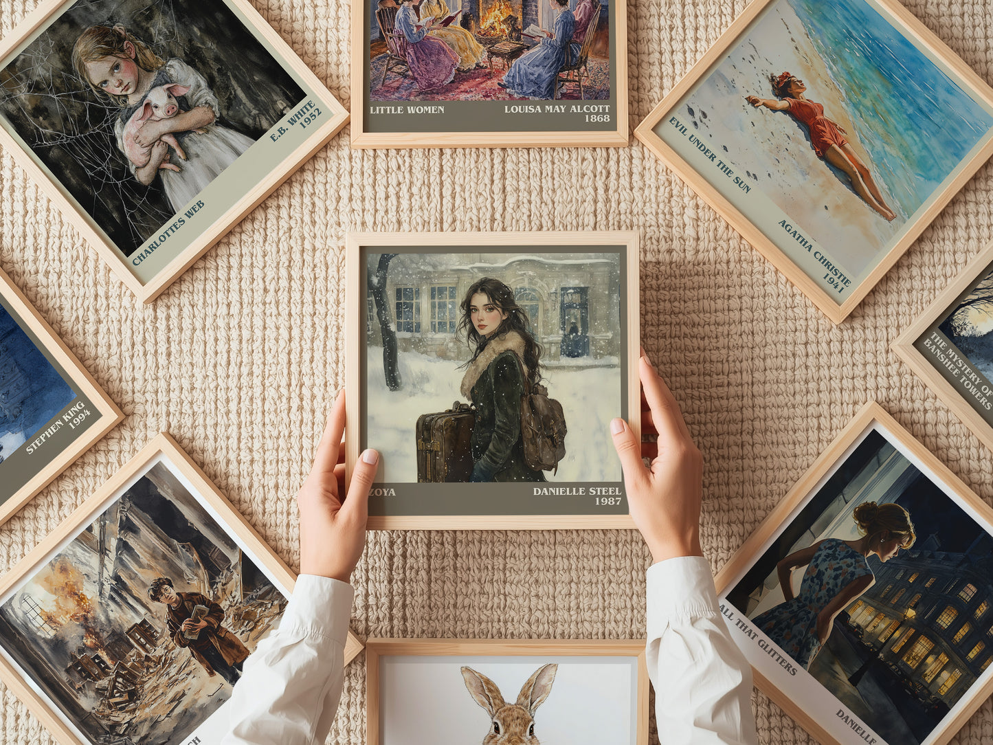 Zoya literary print on bookshelf – Danielle Steel fan gift