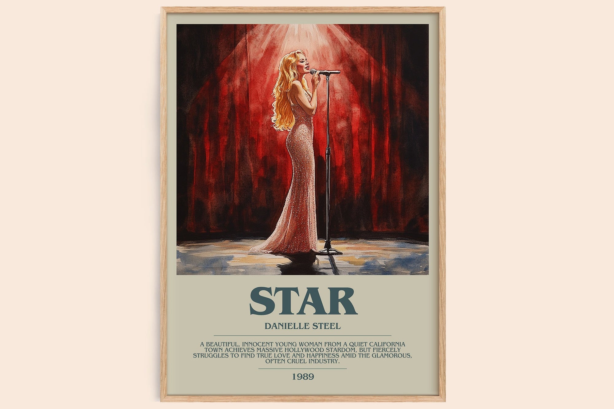 Star bookish book poster by Danielle Steel – framed literary art print