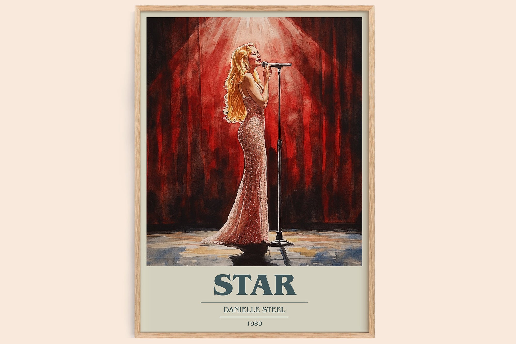 Star book cover book poster by Danielle Steel – framed literary art print