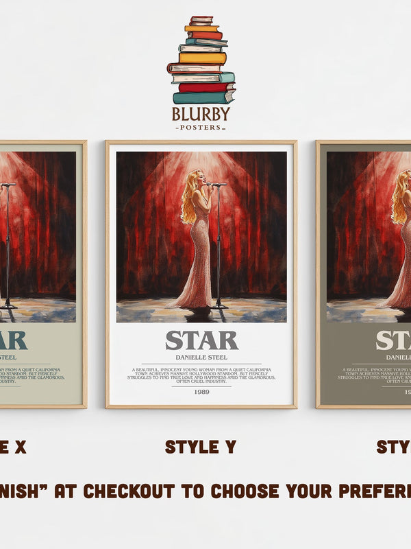Star bookish print in frame leaning in hallway – romance wall art