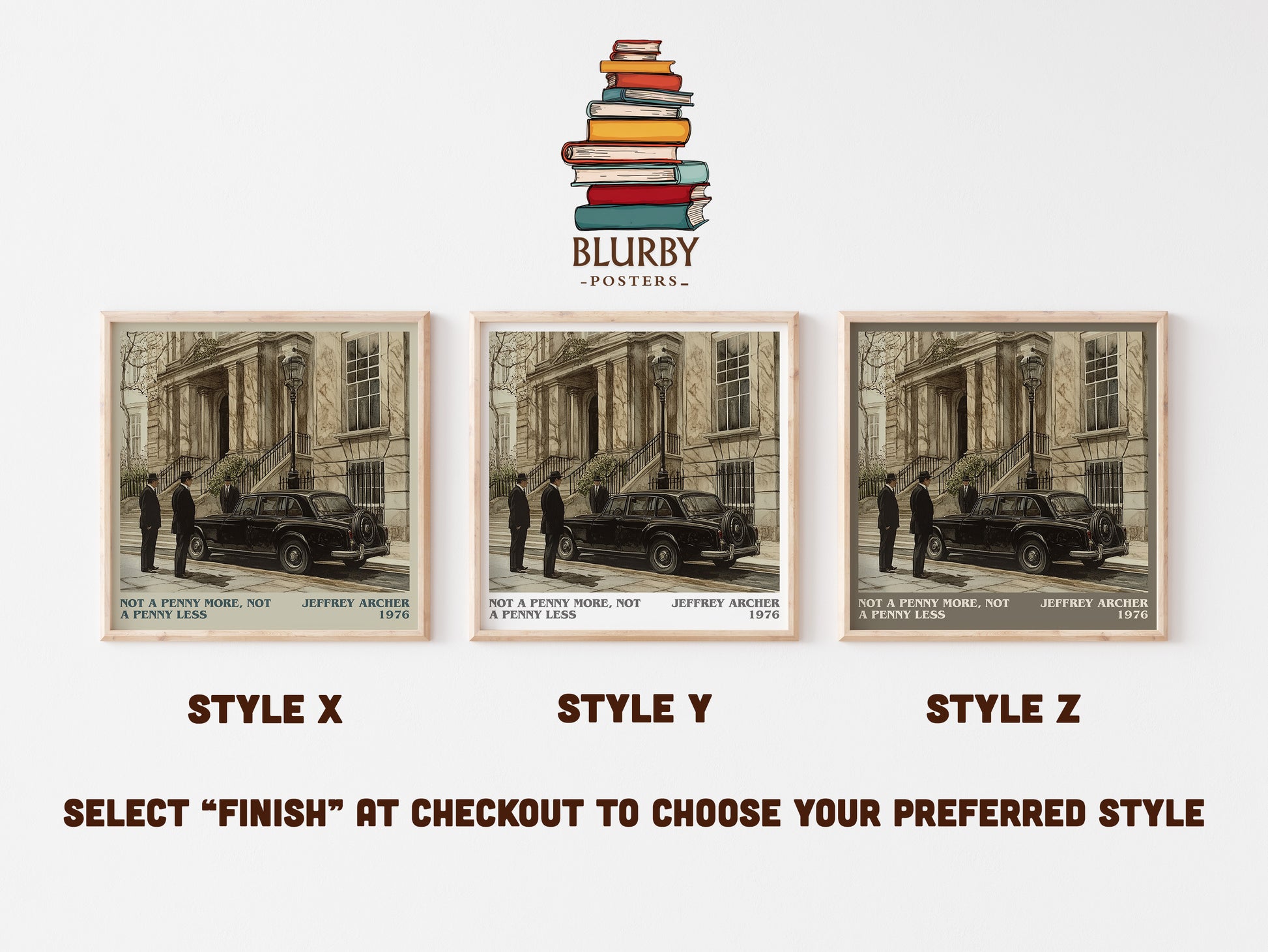 Not a Penny More, Not a Penny Less literary art print colour and style options – Jeffrey Archer book art