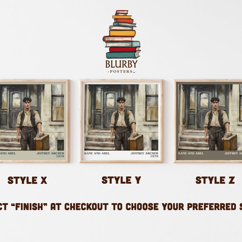 Kane and Abel literary art print colour and style options – Jeffrey Archer book art