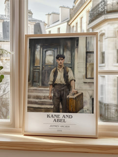 Kane and Abel Book Cover Poster by Jeffrey Archer – framed print by a bright window