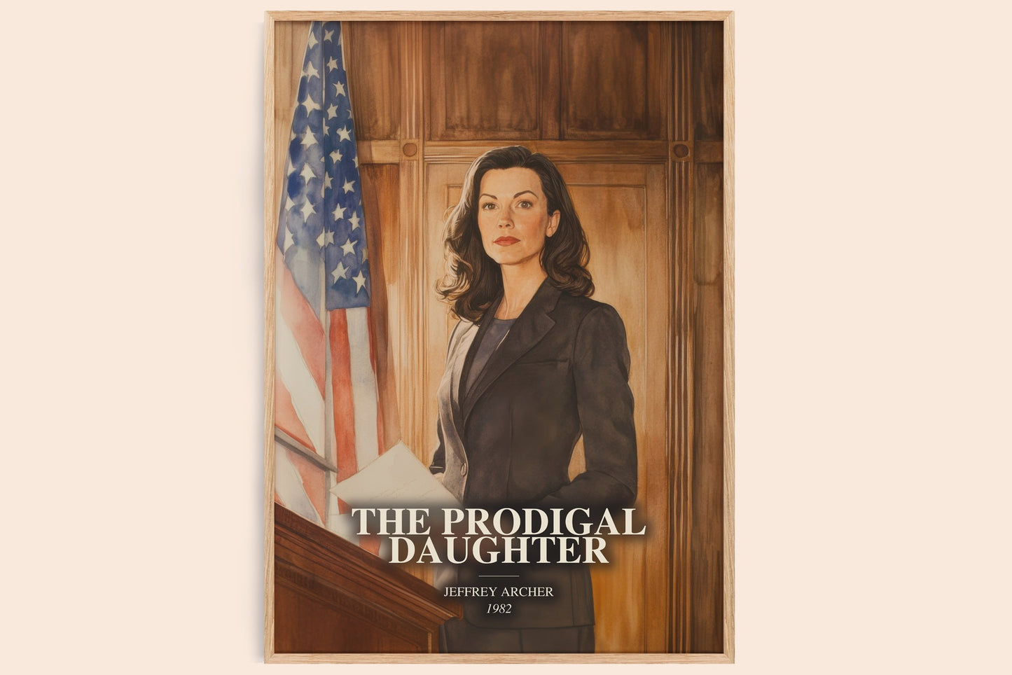 The Prodigal Daughter watercolour book poster by Jeffrey Archer – framed literary art print