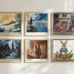 The Prodigal Daughter Literary Art Print by Jeffrey Archer – square print in a six-frame gallery wall