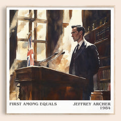 First Among Equals Literary Art Print by JEFFREY ARCHER – square framed poster