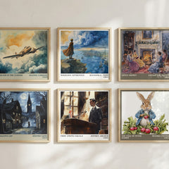 First Among Equals Literary Art Print by JEFFREY ARCHER – square print in a six-frame gallery wall