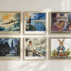 A Matter Of Honour Literary Art Print by Jeffrey Archer – square print in a six-frame gallery wall