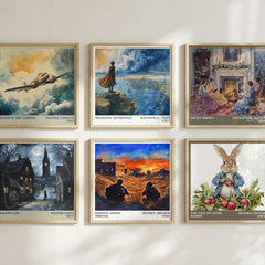 Honour Among Thieves Literary Art Print by Jeffrey Archer – square print in a six-frame gallery wall