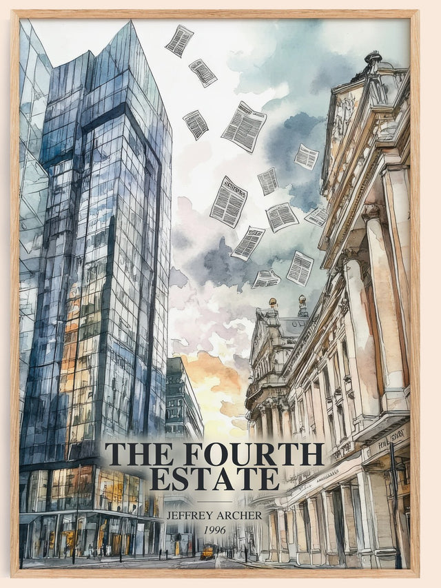 The Fourth Estate Book Watercolour Illustration by Jeffrey Archer
