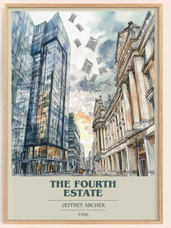 The Fourth Estate Book Cover Poster by Jeffrey Archer – framed poster