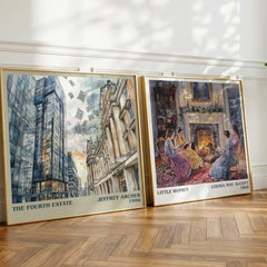 The Fourth Estate Literary Art Print by Jeffrey Archer – large square framed print leaning against a wall