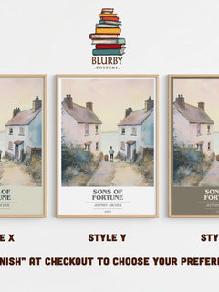 Sons of Fortune Book Cover Poster by Jeffrey Archer – Style X, Y and Z side by side – choose your finish