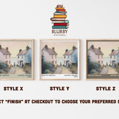 Sons of Fortune Literary Art Print by Jeffrey Archer – Style X, Y and Z square prints side by side – choose your finish