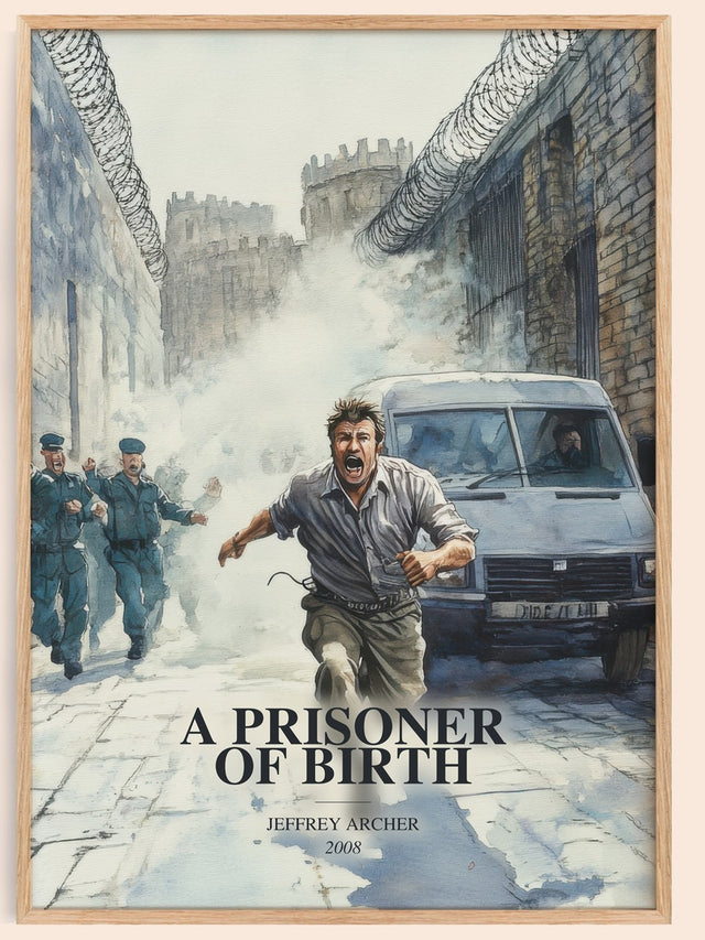 A Prisoner Of Birth Book Watercolour Illustration by Jeffrey Archer