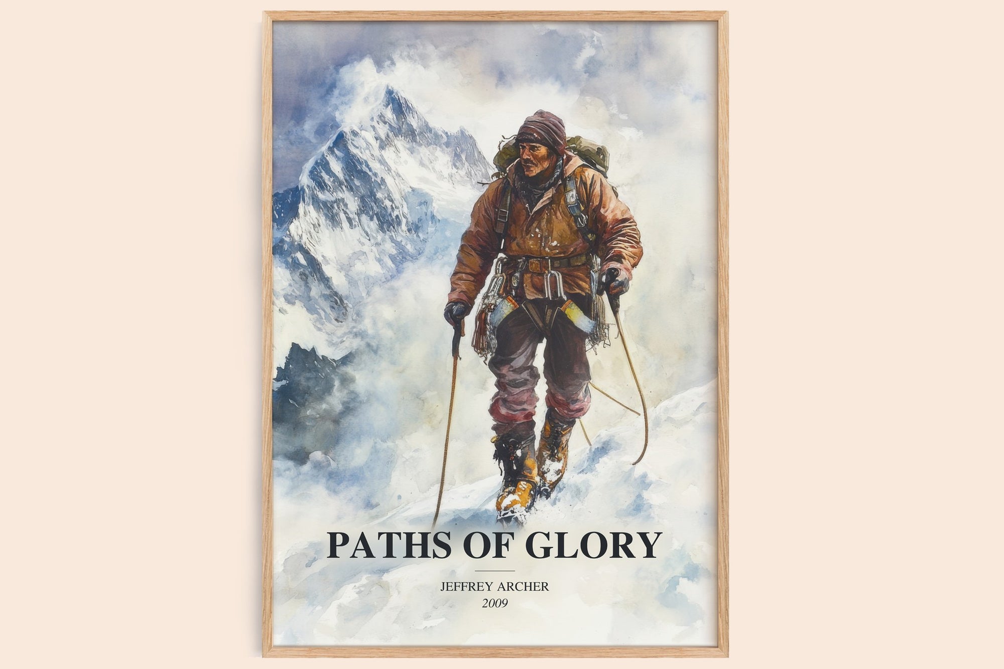 Paths Of Glory watercolour book poster by Jeffrey Archer – framed literary art print