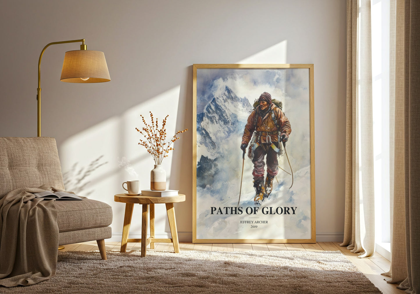 Paths Of Glory watercolour print in frame leaning in hallway – historical fiction wall art