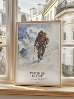 Paths of Glory Book Cover Poster by Jeffrey Archer – framed print by a bright window