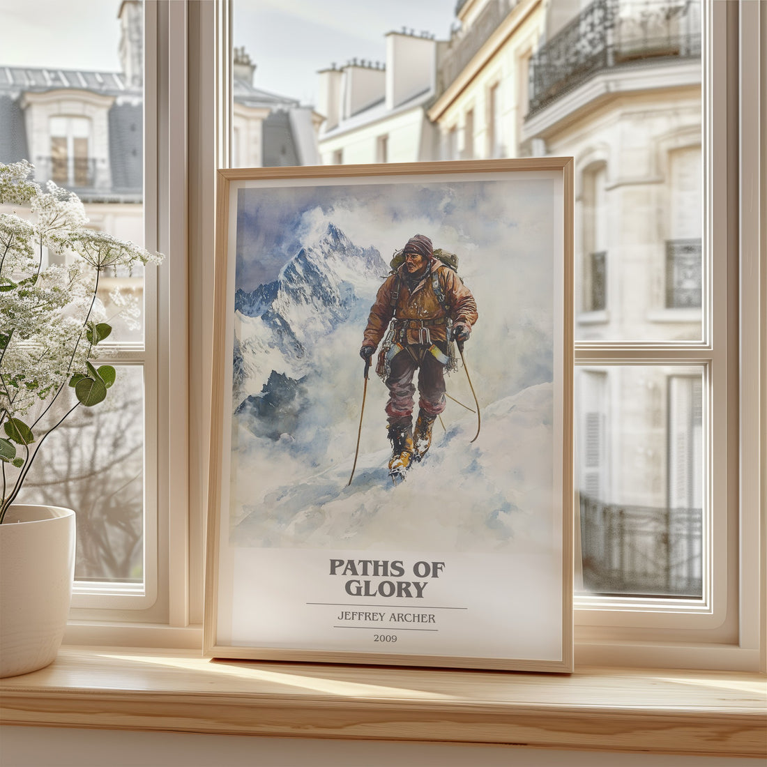 Paths of Glory Book Cover Poster by Jeffrey Archer – framed print by a bright window