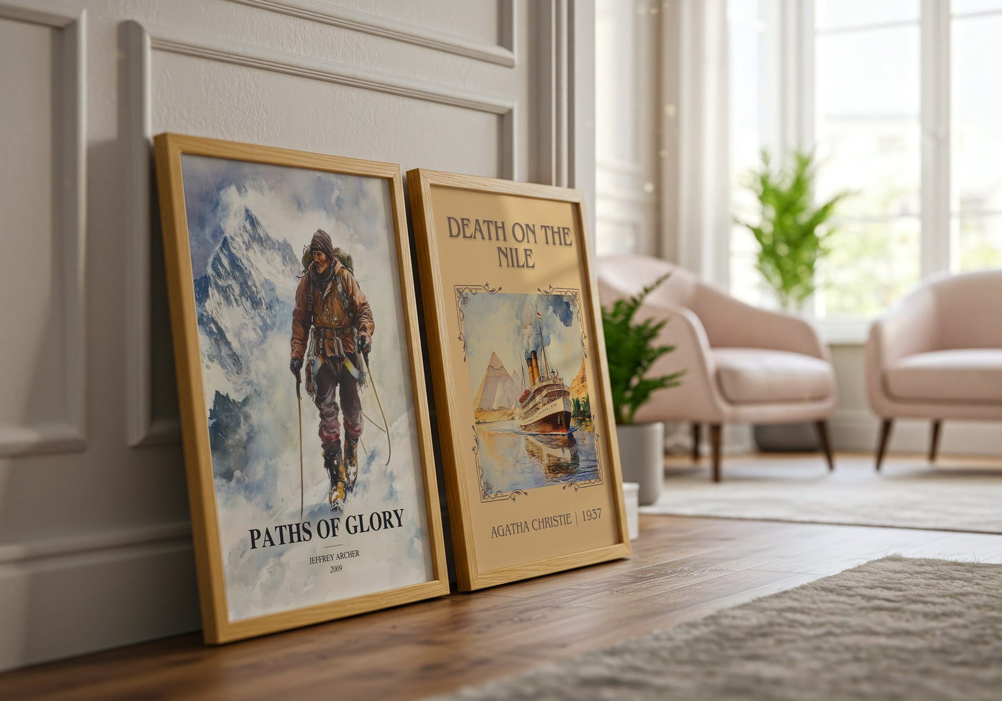 Paths Of Glory watercolour print framed by window – literary home decor
