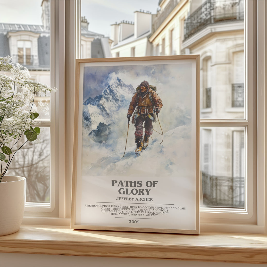 Paths of Glory Bookish Wall Art by Jeffrey Archer – framed print by a bright window