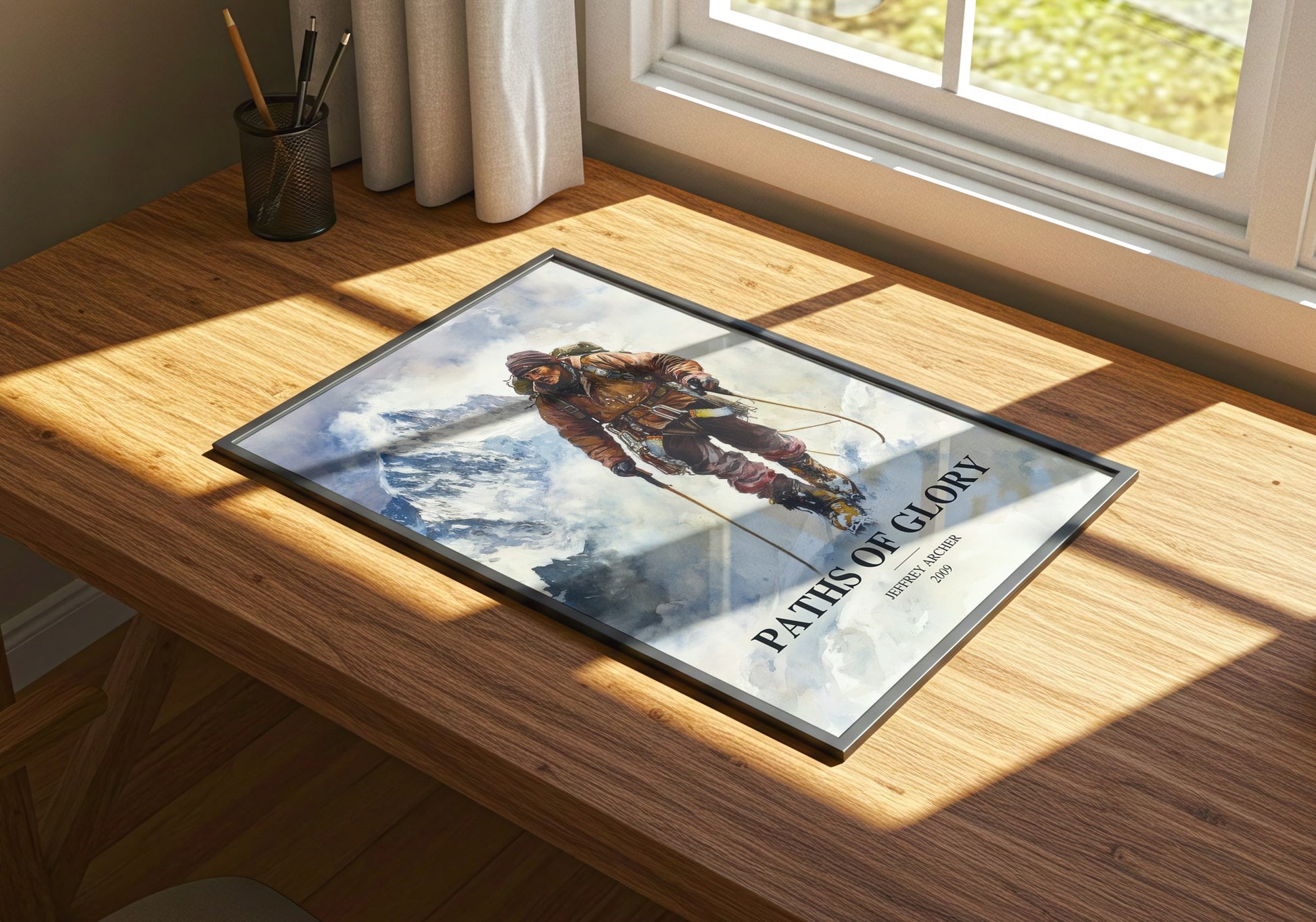 Paths Of Glory watercolour book poster framed on wall – historical fiction wall art