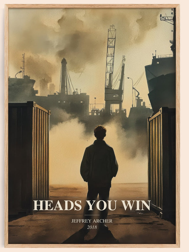 Heads You Win Book Watercolour Illustration by Jeffrey Archer