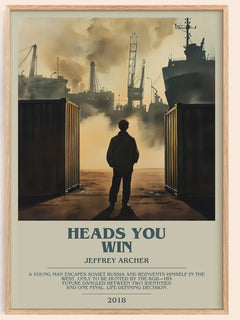 Heads You Win Bookish Wall Art by Jeffrey Archer – framed poster