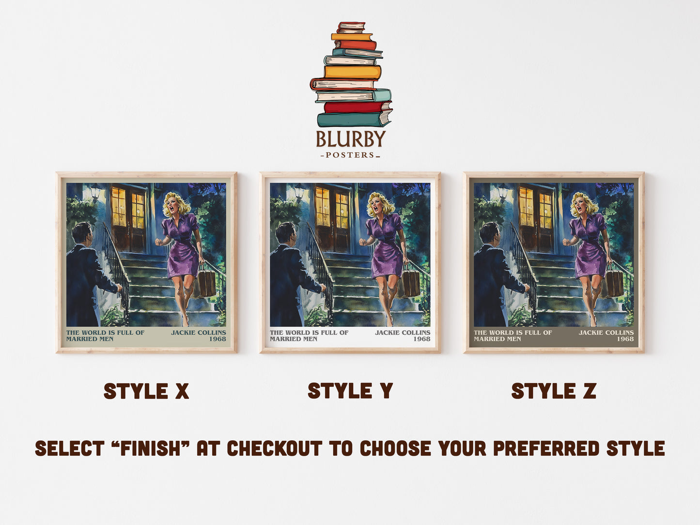 The World is Full of Married Men literary art print colour and style options – Jackie Collins book art