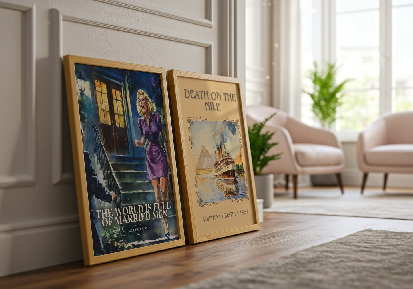 The World Is Full Of Married Men watercolour print framed by window – literary home decor
