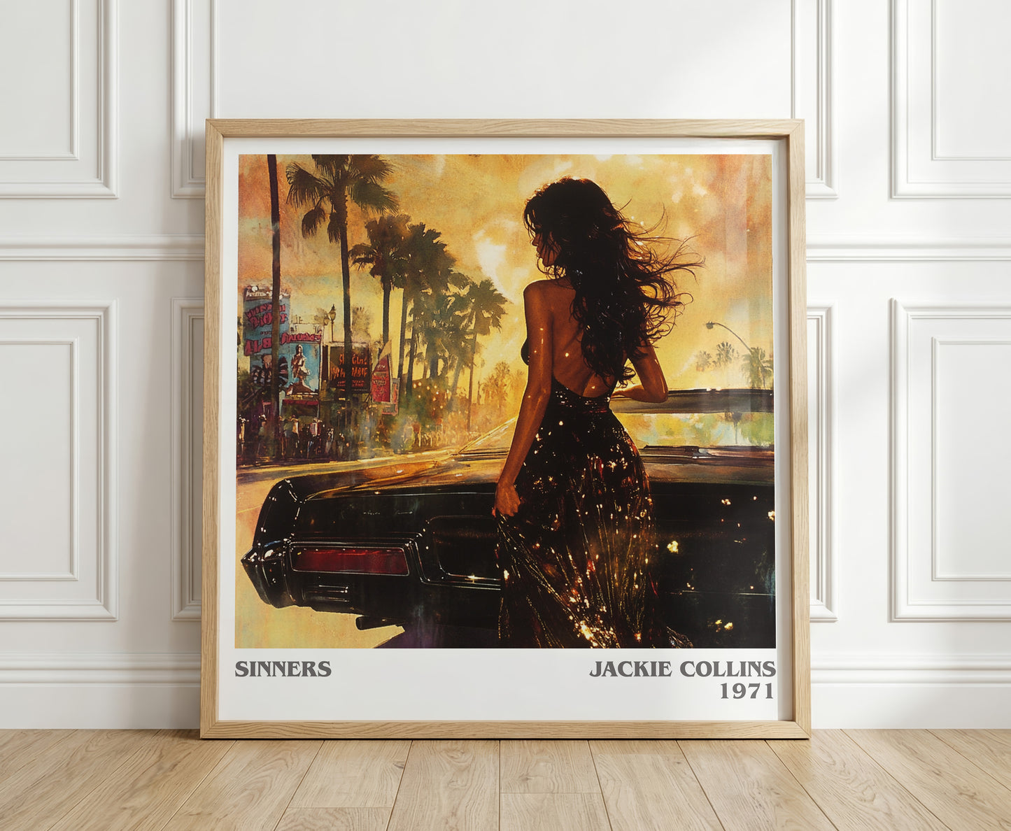 Sinners literary print in frame leaning in hallway – romance wall art