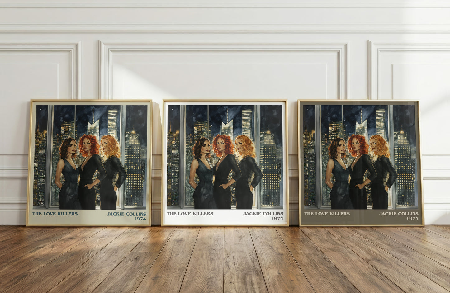 The Love Killers literary print framed by window – literary home decor