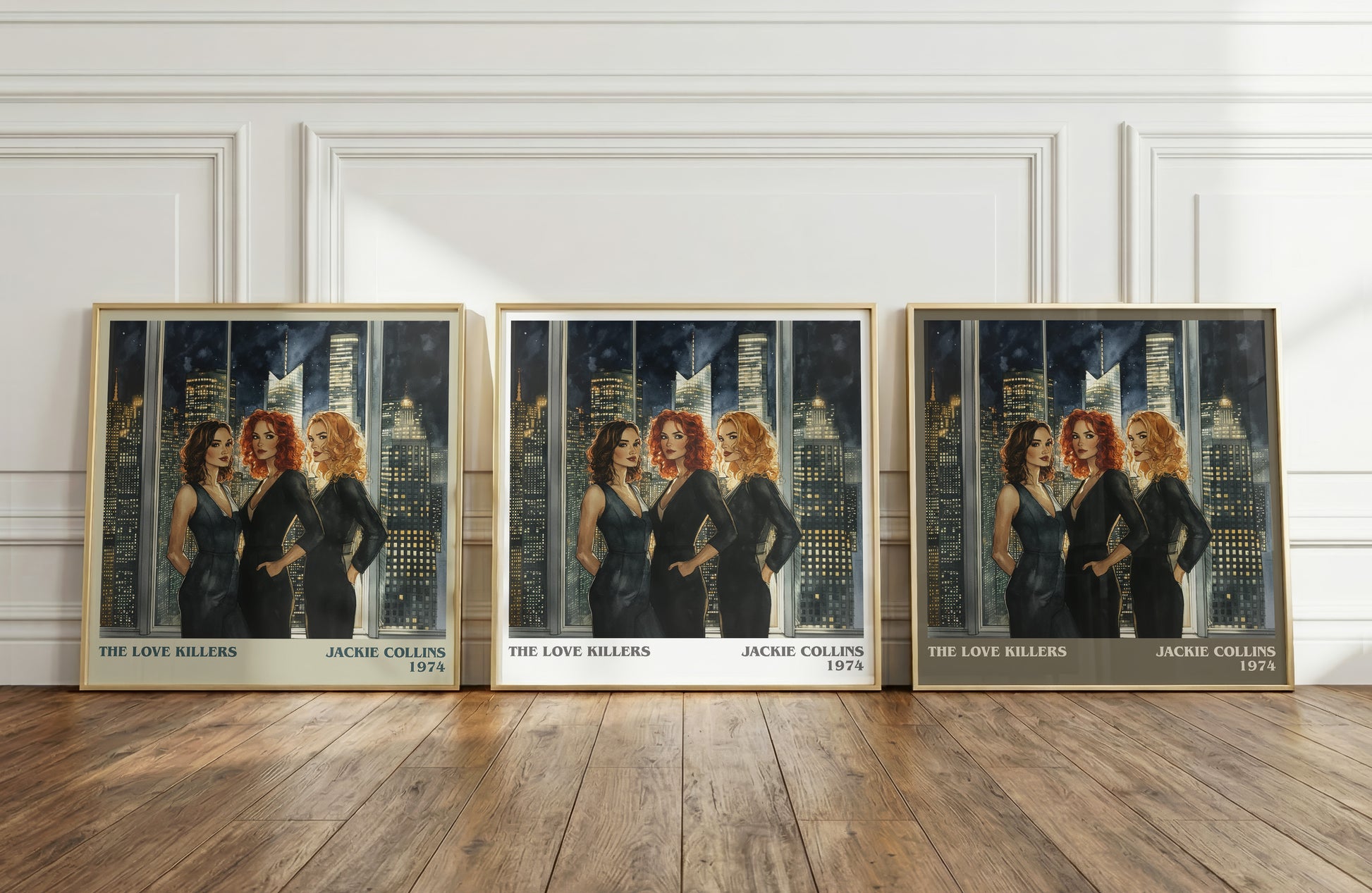 The Love Killers literary print framed by window – literary home decor