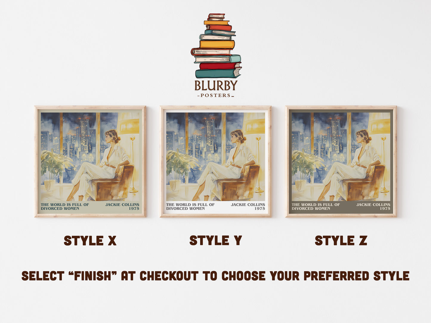 The World is Full of Divorced Women literary art print colour and style options – Jackie Collins book art