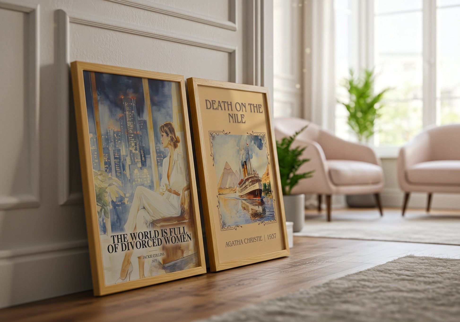 The World Is Full Of Divorced Women watercolour print framed by window – literary home decor