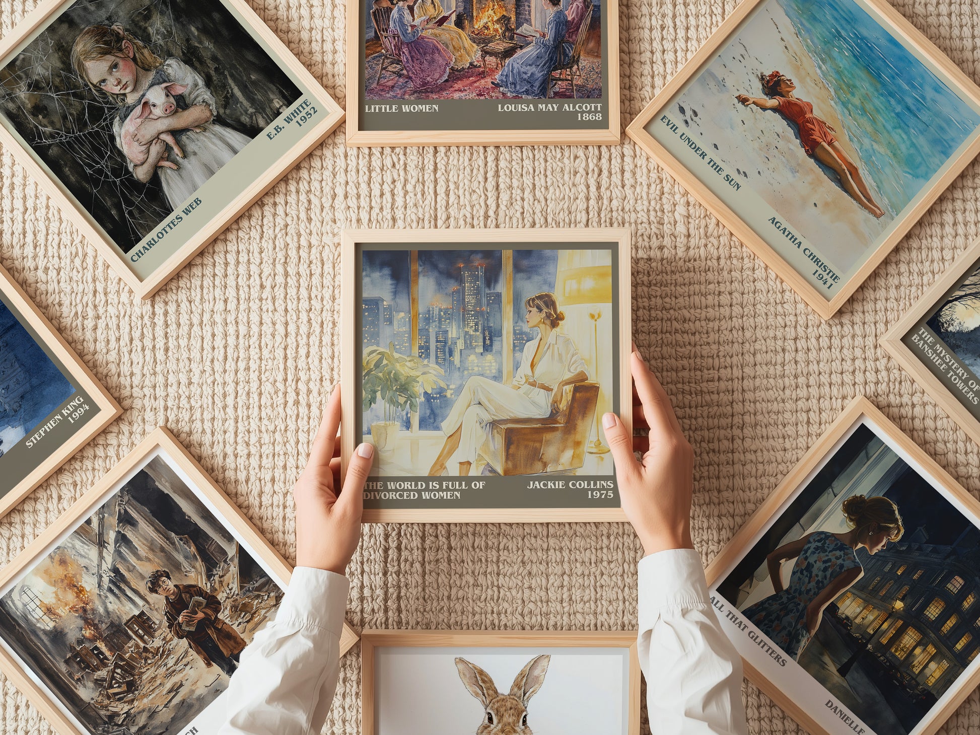 The World is Full of Divorced Women literary print on bookshelf – Jackie Collins fan gift