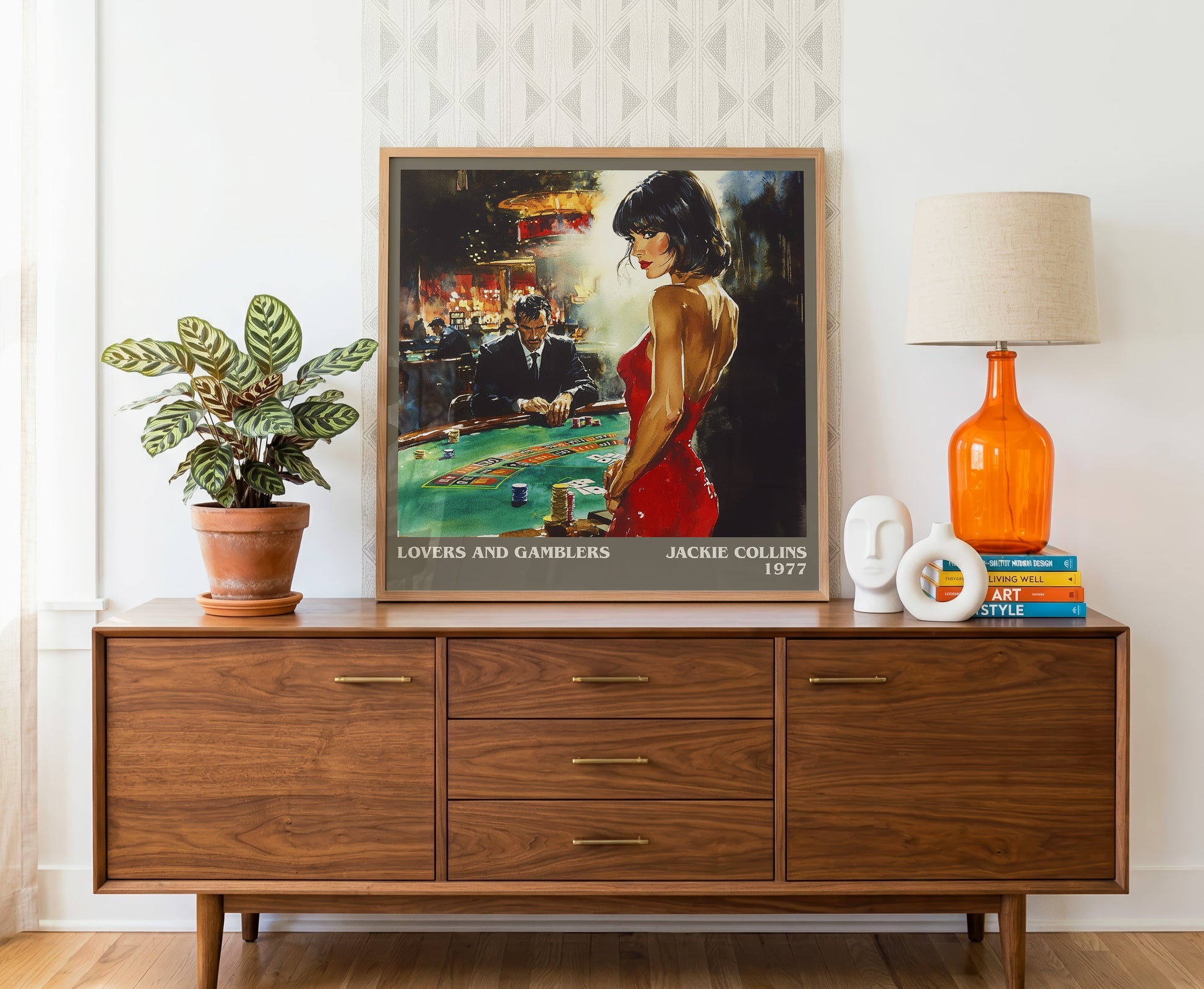 Lovers and Gamblers literary literary print detail – Jackie Collins book art