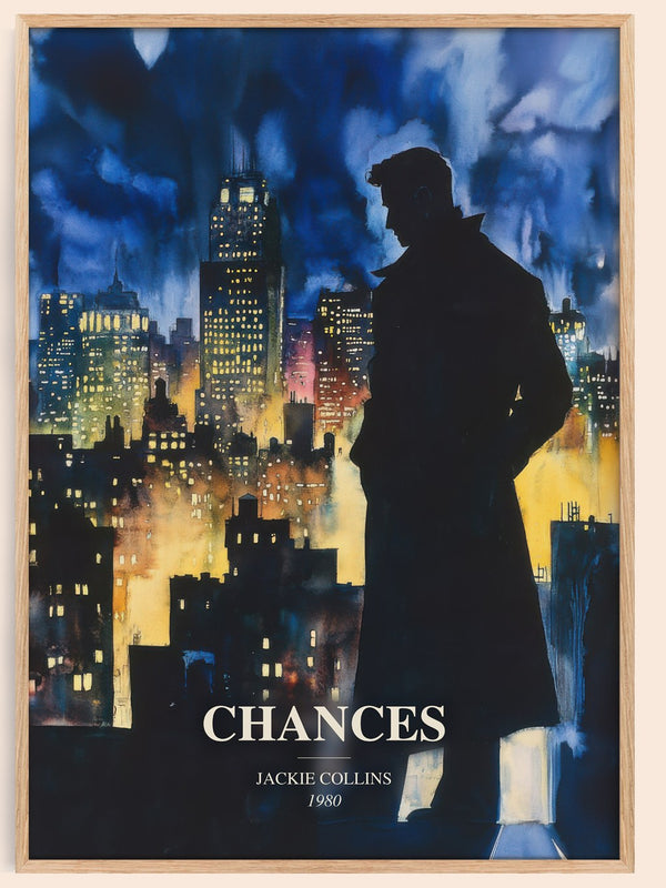 Chances watercolour book poster by Jackie Collins – framed literary art print