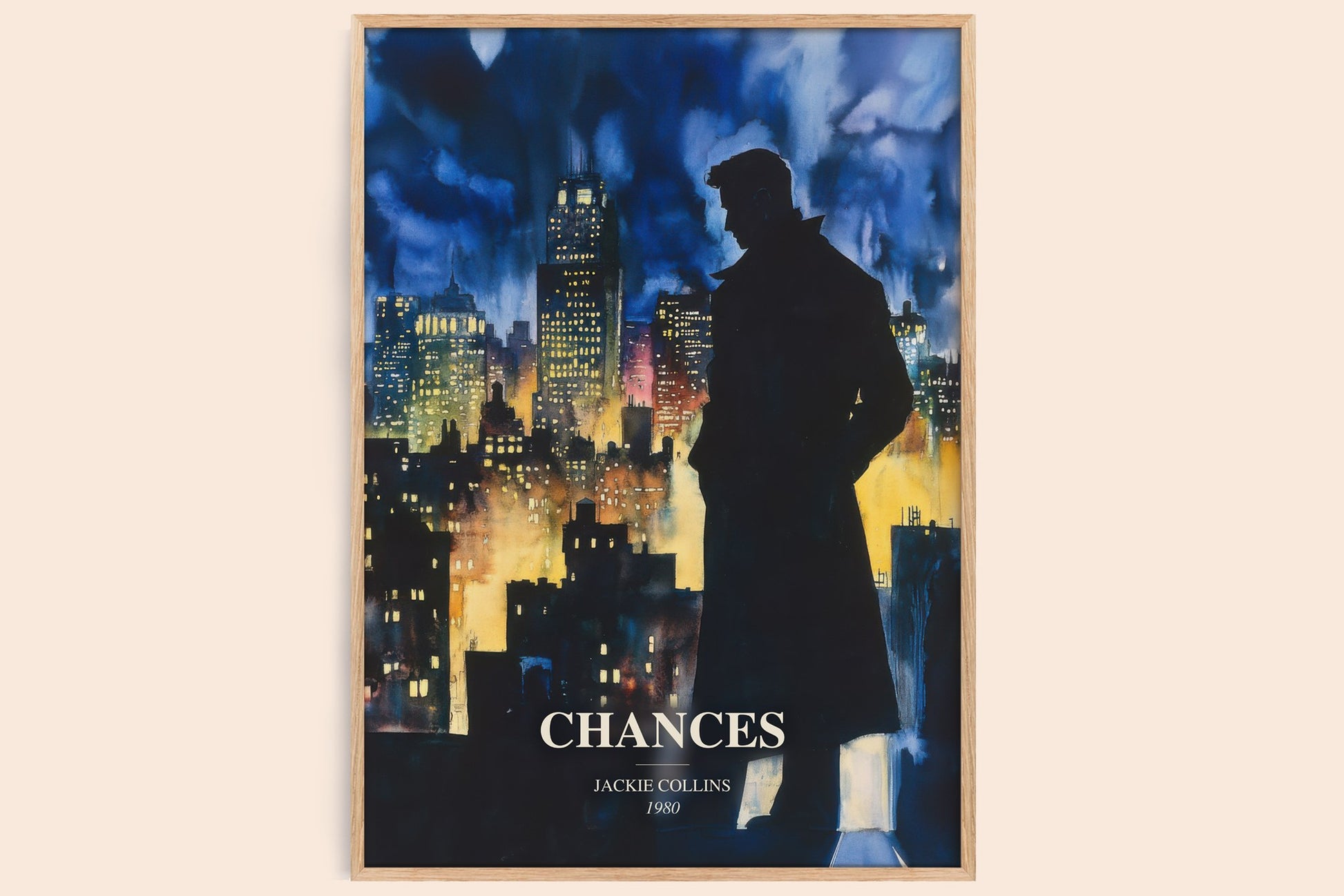 Chances watercolour book poster by Jackie Collins – framed literary art print