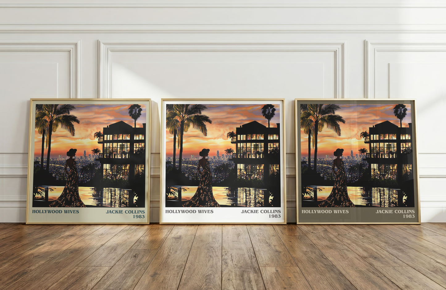 Hollywood Wives literary print framed by window – literary home decor