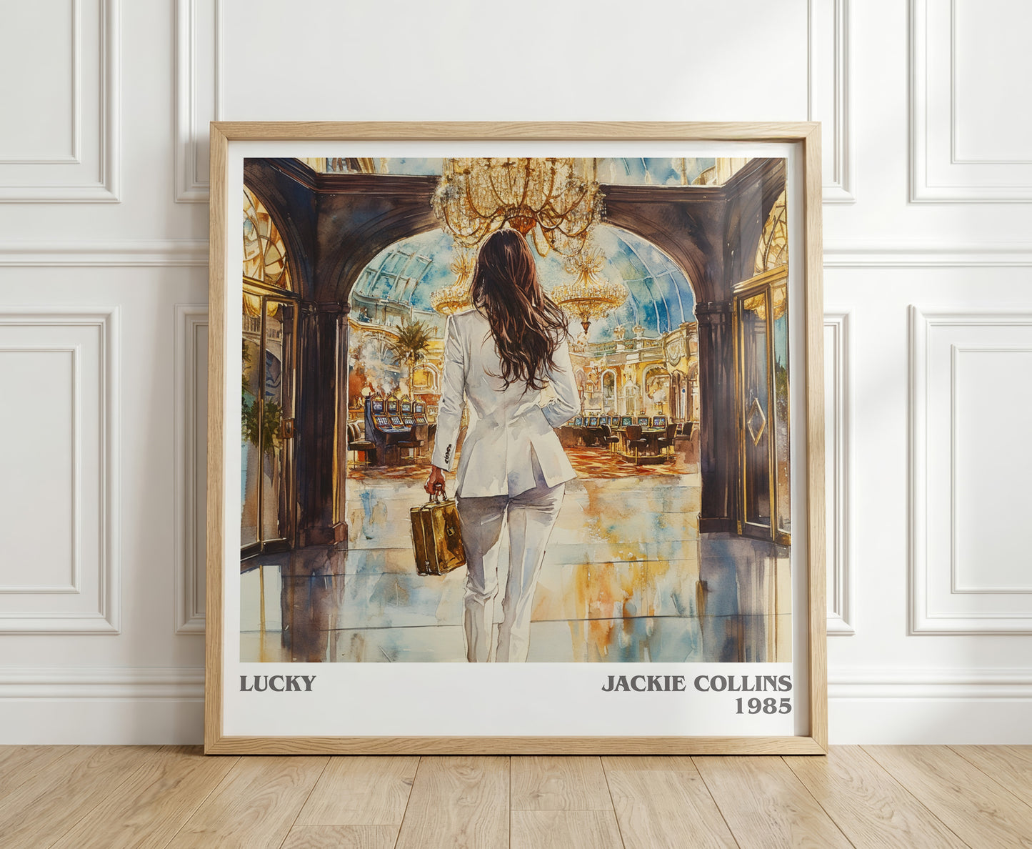 Lucky literary print in frame leaning in hallway – romance wall art
