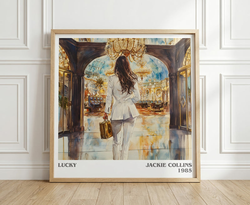 Lucky literary print in frame leaning in hallway – romance wall art