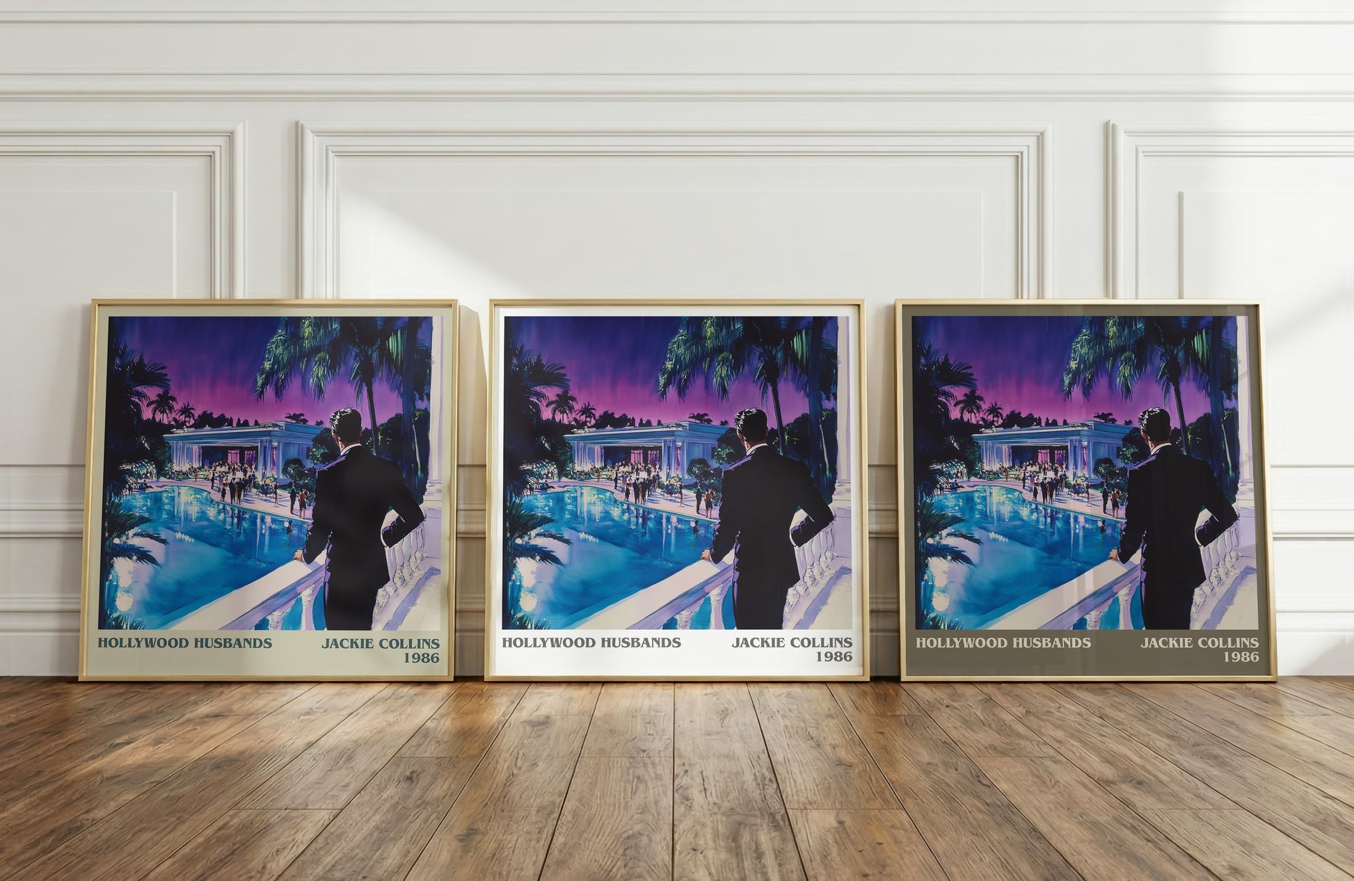 Hollywood Husbands literary print framed by window – literary home decor