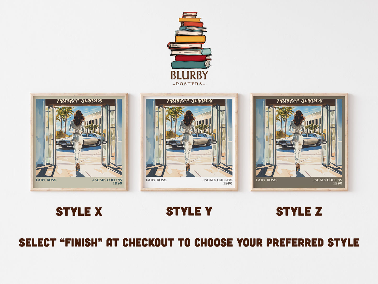 Lady Boss literary art print colour and style options – Jackie Collins book art