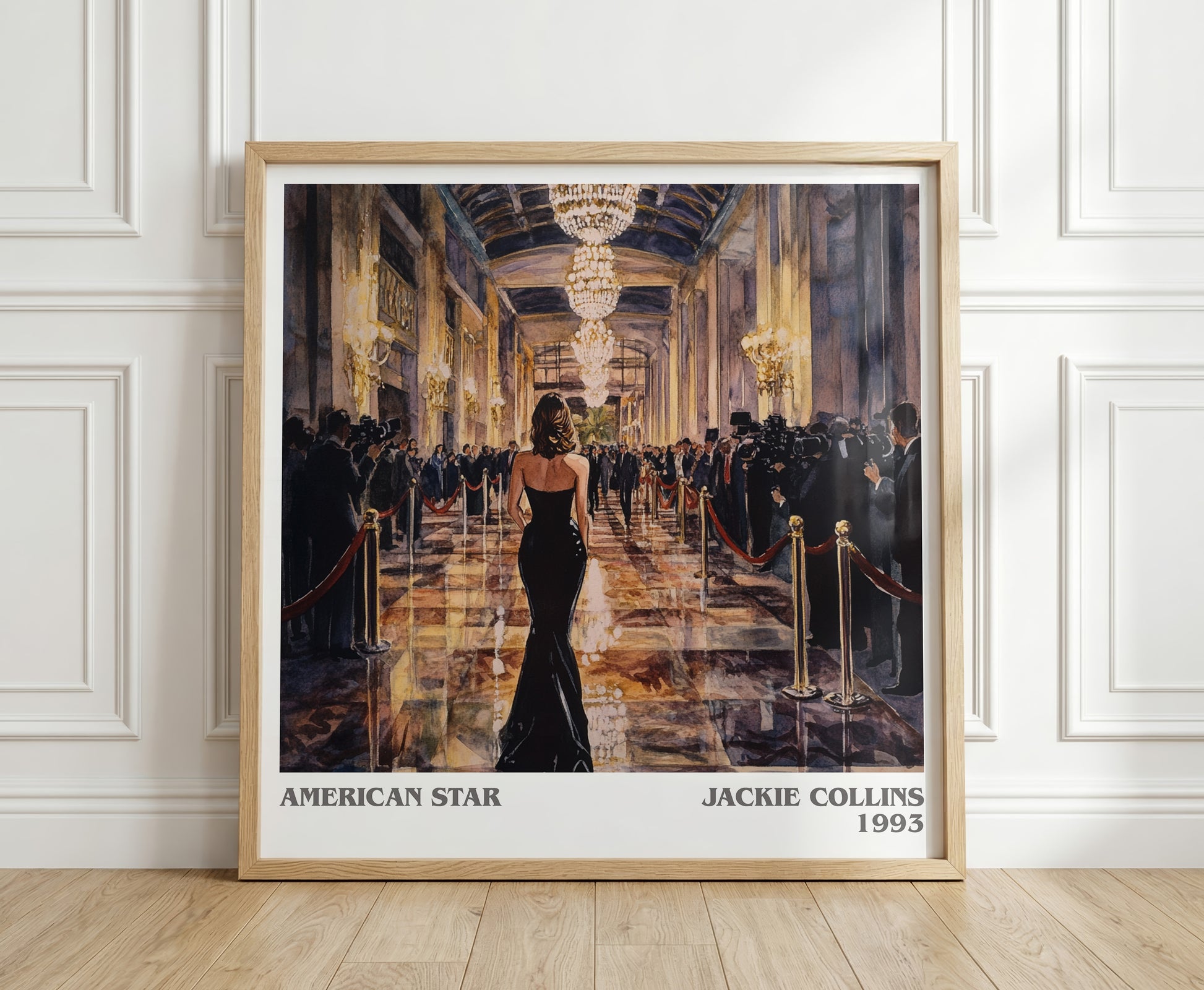 American Star literary print in frame leaning in hallway – romance wall art